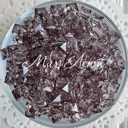 Хрусталь кубовидный, 10 мм, графитовый, упаковка 500 г