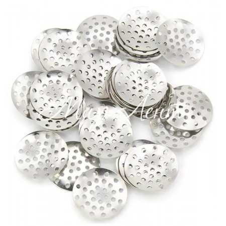 Основа для брошки "сито", 18 мм, металл, упаковка 100 шт.