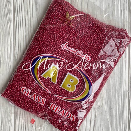 Бисер непрозрачный, размер 12/0, бургунди (715), упаковка 400 г