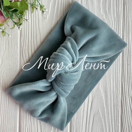 Повязка спорт велюр узелок mini, 11х20 см, мятная, шт.