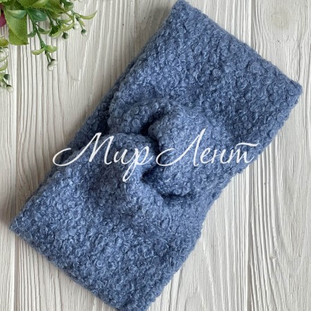 Повязка каракуль букле, 11х22 см, светло-синий, шт.