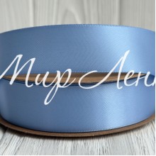 Двусторонняя атласная лента New (премиум), 2,5 см, светло-бирюзовая, рулон 23 м