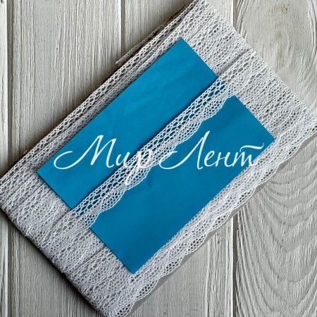 Кружево вязане (D30097 / А017), 2 см, біле, рулон 13 м