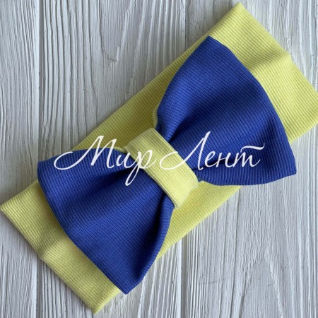 Повязка рубчик бант Ukraine, 11 см, сине-желтая, шт.