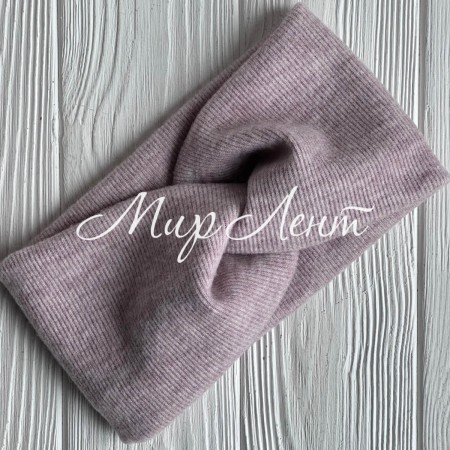 Повязка ангора рубчик New, 11х21 см, бежево-рожевий меланж, шт.