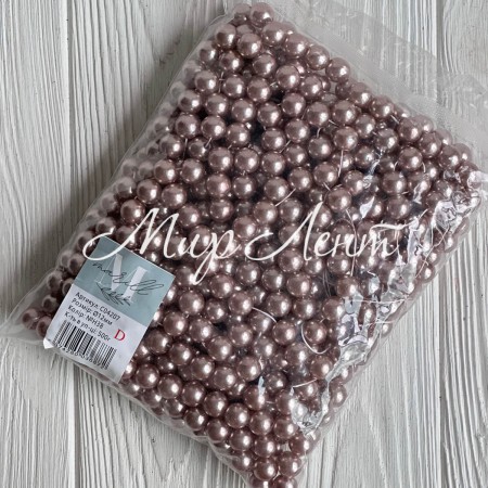 Жемчуг на нити Vip, 12 мм, кофейно-серый, упаковка 500 г