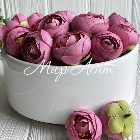 Бутон ранункулюса, 4 см, розово-пудровый, упаковка 25 шт.