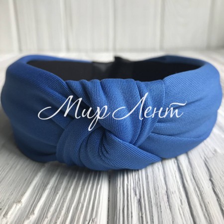 Обруч креп чалма однотонний, 4,5 см, темно-синій, шт.