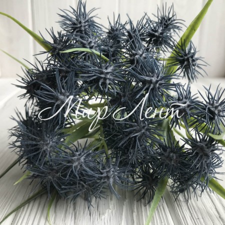 Гілка будяків, 30 см, зелений з синім, 1 шт.