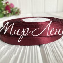 Атлас 0,6 см, гранатовый, рулон 33 м