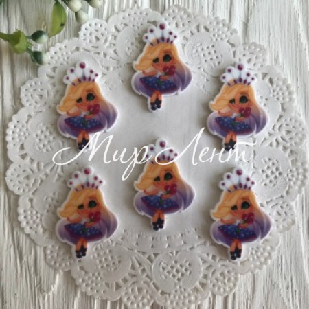 Кабошон Hairdorables, 3,5 см, с цветами, упаковка 25 шт.