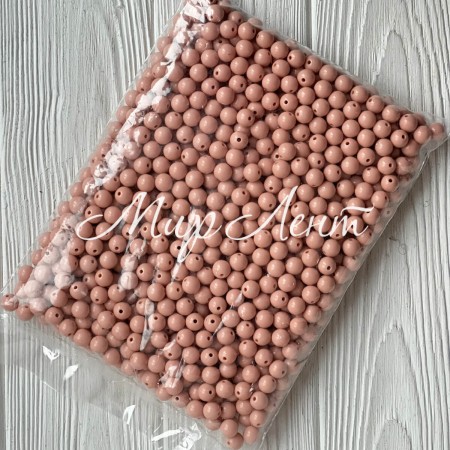 Бусина акриловая, 10 мм, персиковая, упаковка 500 г