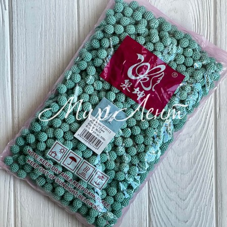 Бусина в пупырышку круглая матовая, 12 мм, морская волна, упаковка 500 г