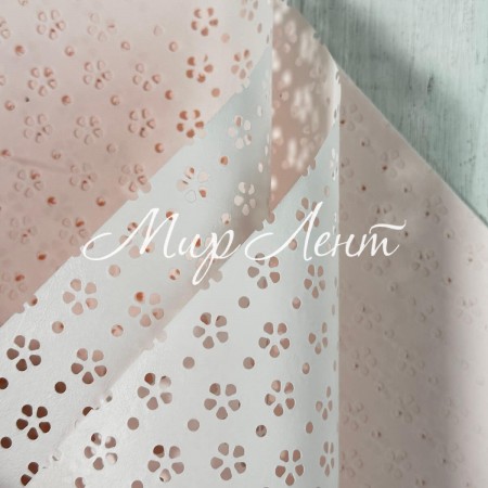 Пленка с перфорацией цветочек, 58х58 см, светло-розовая, упаковка 10 шт.
