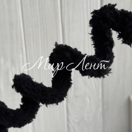 Плюшевая проволока (C10001), 20ммх100 см, черная, упаковка 5 шт.