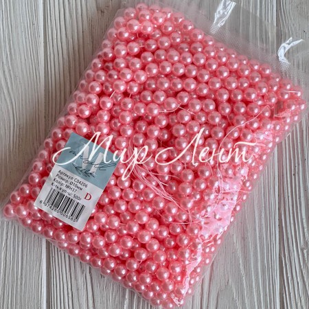 Жемчуг на нити Vip, 10 мм, розовый, упаковка 500 г