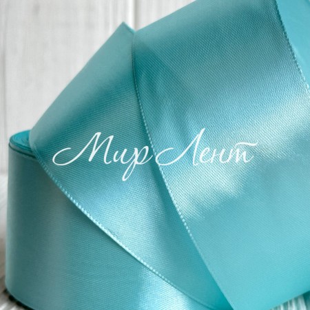 Атлас 5 см, лазурний, рулон 33 м