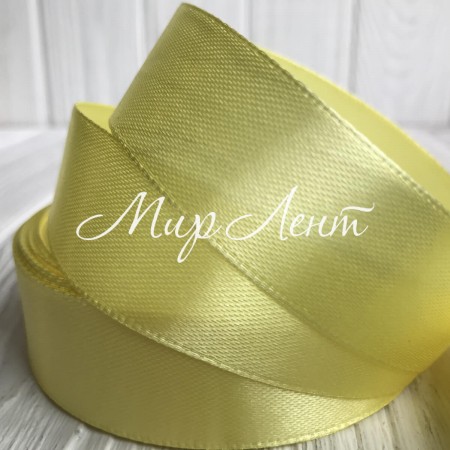 Атлас 2,5 см, светло-желтый, рулон 33 м