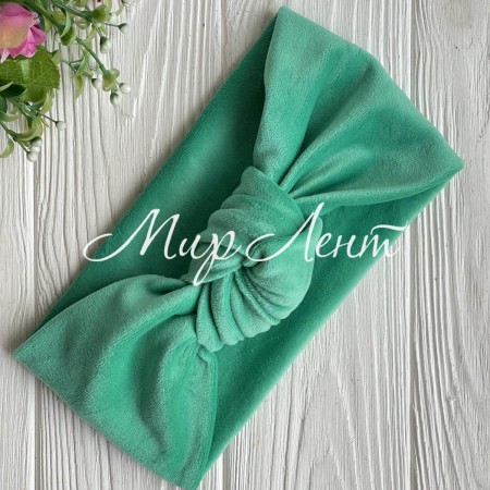 Повязка спорт велюр узелок mini, 11х20 см, нефритовая, шт.
