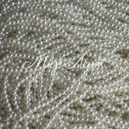Жемчуг на нити Vip, 3 мм, молочный, упаковка 500 г