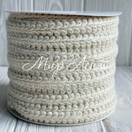 Тісьма-мішковина (завиток), 1,1 см, біла, рулон 50 м