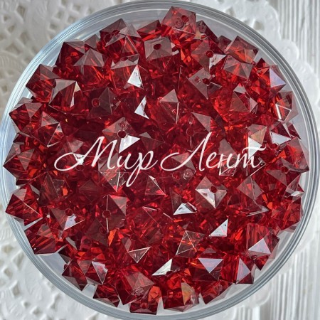 Хрусталь кубовидный, 10 мм, бордовый, упаковка 500 г