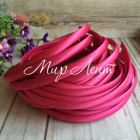 Обруч пластик в атласі, 1 см, малиновий, упаковка 30 шт.
