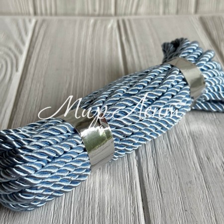 Шнур декоративний, 5 мм, блакитний, рулон 9 м