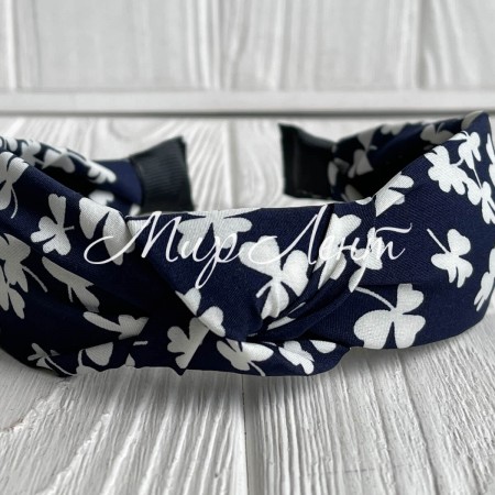 Обруч чалма клевер, 4 см, сапфировый, шт.