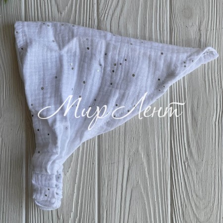 Муслиновая косынка с точками, 23х26 см, белая, шт.