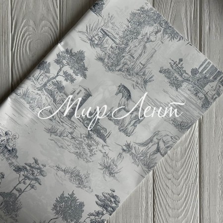 Пленка для цветов с принтом (J00347), синяя, 57х57 см, упаковка 20 шт.