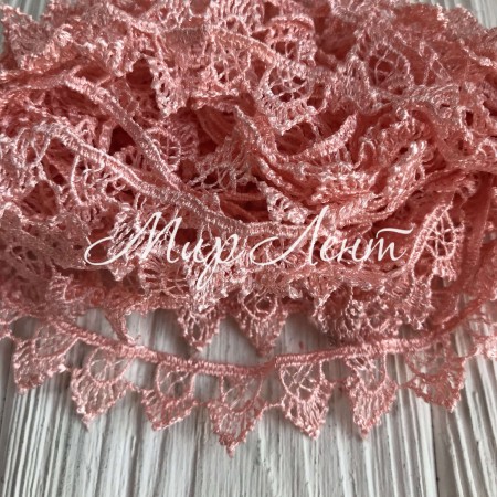 Кружево макраме "Софи", 1,8 см, персиковое, рулон 9 м
