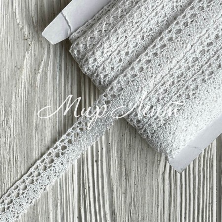 Мереживо вязане Шарлотта (D30076), 1,5 см, біле, рулон 45 м