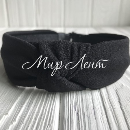 Обруч креп чалма однотонный, 4,5 см, черный, шт.