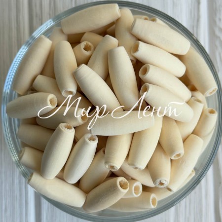 Дерев'яні намистини (овал), 23х8 мм, натуральні, упаковка 500 г