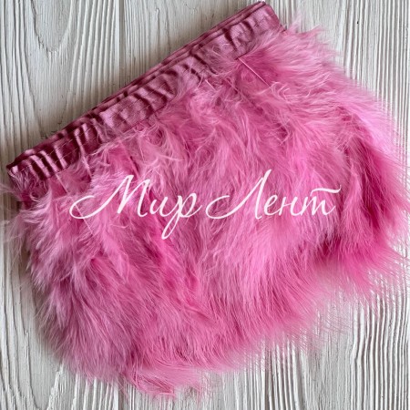 Тесьма с лебединых перьев, 15 см, насыщенно-розовая, рулон 2 м
