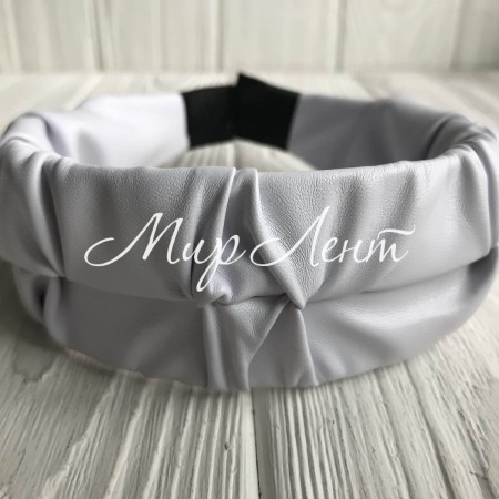 Обруч экокожа жатка, 4 см, белый, шт.