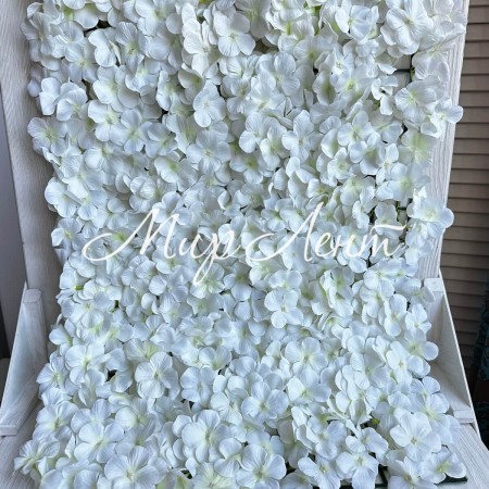 Цветочный коврик с цветами гортензии, 40х60 см, белый, шт.