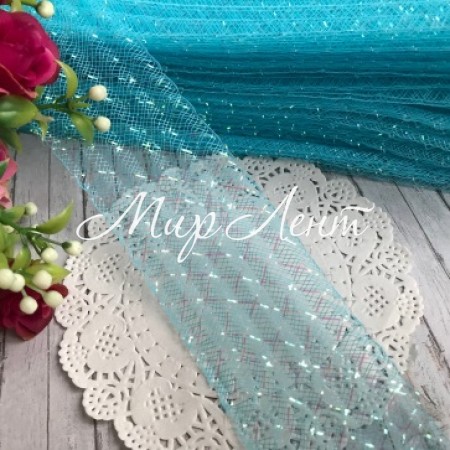 Регилин (гофра), 4 см, светло-бирюзовый, рулон 23 м