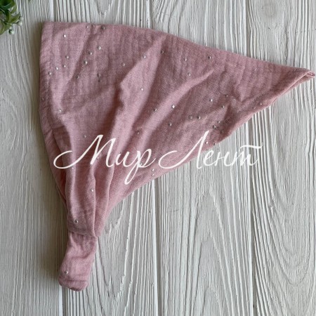 Муслиновая косынка с точками, 23х26 см, пудровая, шт.