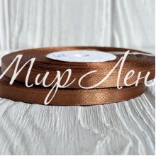 Атлас 0,6 см, ореховый, рулон 33 м