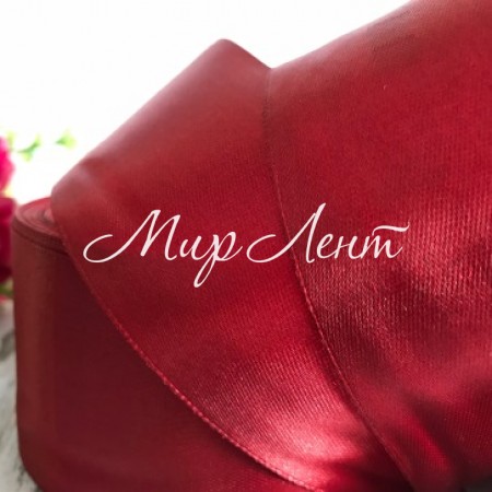 Атлас 4 см, марсала, рулон 33 м