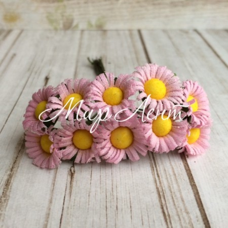 Ромашка средняя, 1,7 см, розовая, упаковка 120 шт.