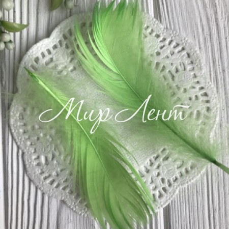 Перо цветное, 5-15 см, ярко-зеленый, упаковка 100 шт.