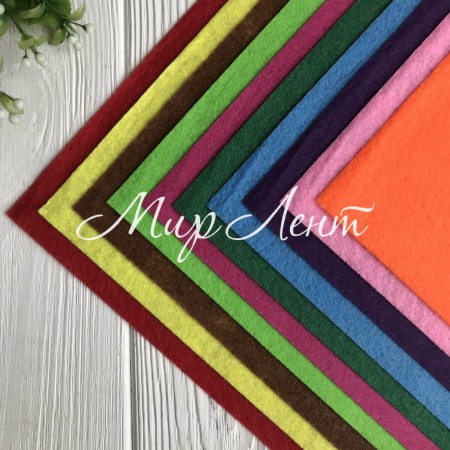 Набор фетра, 20х30 см, цветной микс, 1 мм, упавковка 20 шт.
