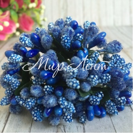 Гілочка з тичинками, темно-синя, упаковка 144 шт.