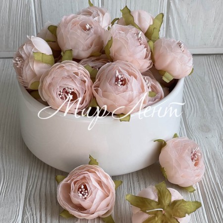 Шифоновий піон, 5,5х3,5 см, персиковий, упаковка 20 шт.