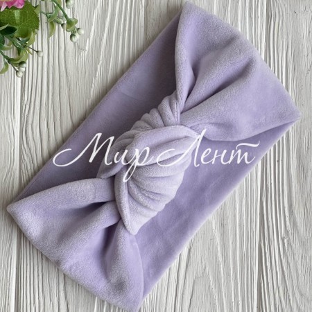 Повязка спорт велюр узелок mini, 11х20 см, светло-лиловая, шт.