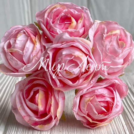 Винтажная роза, 3,5 см, розовая, упаковка 42 шт.