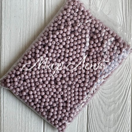 Бусина акриловая матовая, 8 мм, пудровая, упаковка 500 г